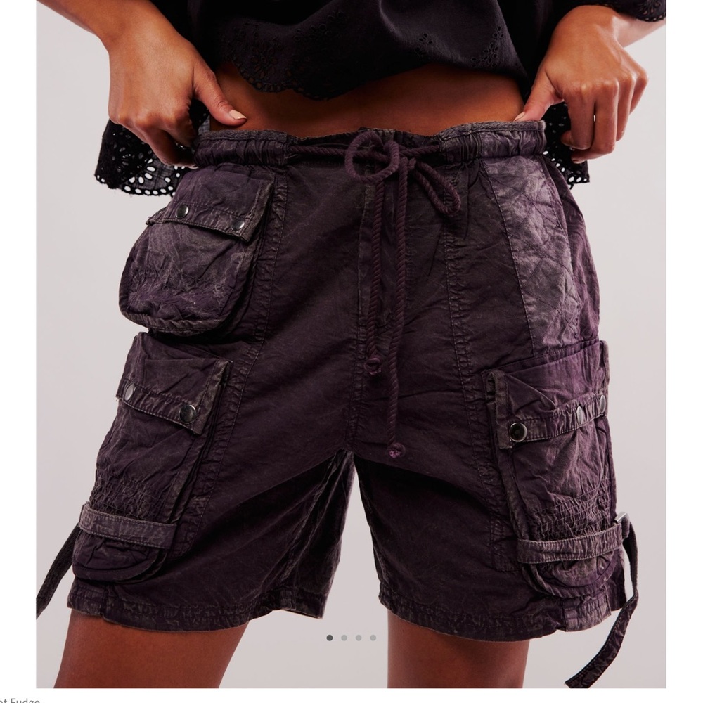 Free People Purple Cargo Shorts